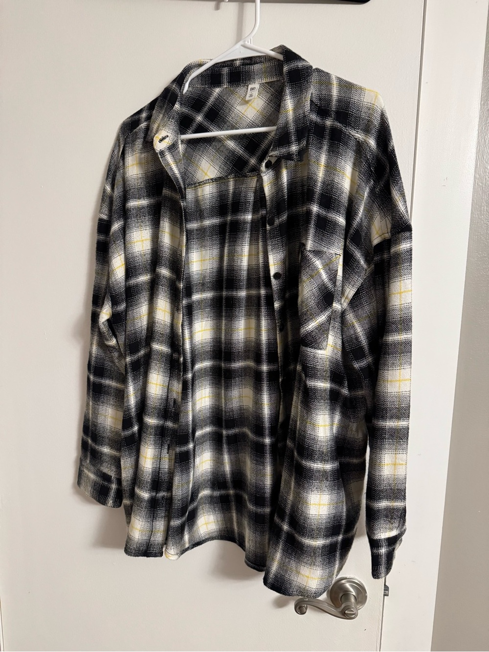 bp Black, White & Yellow Plaid Button-Up Shirt